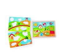 Hape Pepe & Friends Sunny Valley Puzzle - 3 in 1 - wood - New Animal Jigsaw
