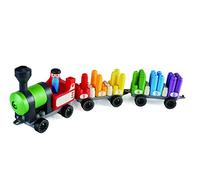 Hape Polym Rainbow Counting Train | 63Piece Building Brick Train Toy Set with Figurines & Accessories