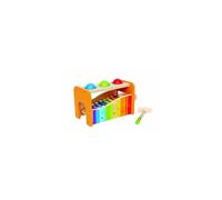Hape Pound & Tap Bench with Slide-Out Xylophone by Hape | Award-Winning Durable Wooden Musical Pounding Toy for Toddlers, Multifunctional and Bri