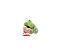 Hape Frog Pull Along | Wooden Frog Fly-Eating Pull Toddler Toy, Bright Colours