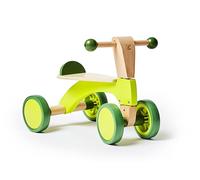Hape Ride-On Balance Bike, Sustainable Wood, Scoot-Around” Balance Bike, 4-Wheeled, Rubber Tyres, For Toddlers And Up, Bright Green. 12m - 4yrs