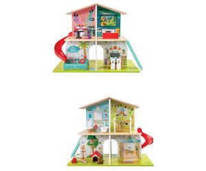Hape Rock & Slide Dolls House Red Kids