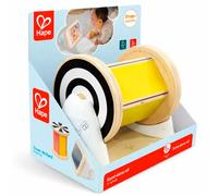 Hape Spinning Drum with Mirror Baby Toy 6M+, Sensory Tummy Time Rattle for Fine Motor & Visual Development