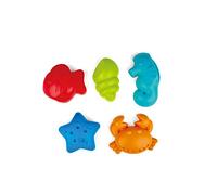 Hape Sea Creatures Sand Mould Beach Toys, for Kids 18 Months and Up, Multicolor