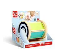 Hape Spinning Drum with Mirror Baby Toy 6M+, Sensory Tummy Time Rattle for Fine Motor & Visual Development