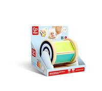 Hape Spinning Drum with Mirror Baby Toy 6M+, Sensory Tummy Time Rattle for Fine Motor & Visual Development