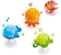 Hape Stay-Put Rattle Set | Three Sea Animal Suction Rattle Toys, Baby Educationa