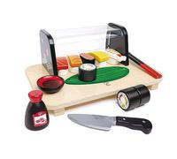 Hape Sushi Time - Complete Wooden Sushi Playset with Tray, Chopsticks, Soy Sauce, and More, Ages 24M+