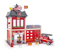 Hape E3023 Wooden Fire Station - Complete Set with Fire Engine