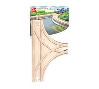 Hape T-Railway Rails, Natural Beech Wood, T Scale, Compatible with Most Wooden Railway Sets, 3Y+