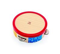 Hape Tap-Along Tambourine | Wooden Tambourine Drum for Kids, Musical Instrument for Children 12 Months and Up