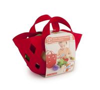 Hape Vegetables Felt Vegetable Basket 6 Pieces Multicolor 23.0 Kids