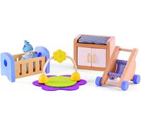 Hape Wooden Doll House Furniture Baby's Room Set 06768