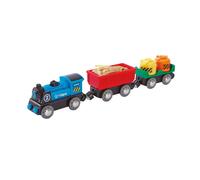 Hape Wooden Freight Train With Light Battery Operated 29x5x3.50 Cm