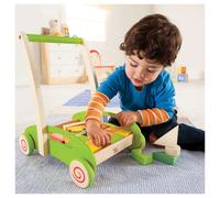 Hape Wooden Push Along Walker with Block Activity