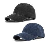 HAPEE 2/3 Pack Baseball Cap for Mens Trucker , Classic hat snapback cap (UK, Alpha, One Size, A-2P03-Black Navy)