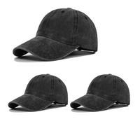 HAPEE 2/3 Pack Baseball Cap for Mens Trucker , Classic hat snapback cap (UK, Alpha, One Size, A-3P01-Black X 3)