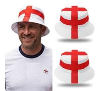 HAPEE England Bucket Hat Reversible St George's Cross Polyester Sun Hat, Essential Football Fan Gear for Men & Women World Cup 2026 & St George's Day & VE Day, (56-58cm) (2 Pack-A)