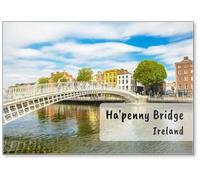 Ha'penny Bridge and Liffey River, Dublin, Ireland, Fridge Magnet