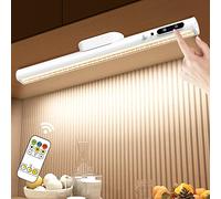 Hapfish Battery Powered Motion Sensor Lights, Rechargeable Led Strip Light Bar Battery Operated 4000mAh Magnetic Dimmable, Under Shelf Lighting for Mirror Indoor Wall Cabinet Kitchen - White