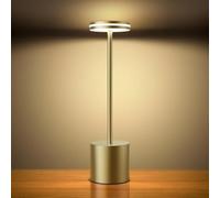 Hapfish Rechargeable Cordless LED Table Lamp, 5000mAh Battery Operated Table Lamps, 3 Color Modes, Dimmable, USB Desk Light for Home, Dining, Indoor, Outdoor, Living Room - Bronze