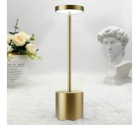 Hapfish Rechargeable LED Table Lamp, 5000mAh Cordless Battery Operated Table Lamps, 3 Color Modes, Dimmable, USB Desk Light for Home, Dining, Bedside, Outdoor, Living Room - Bronze