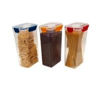 HAPI STUFF Airtight Compact Leakproof Pantry Kitchen Food Storage Containers Clip Lock Lid (3 pcs Mixed - 3200ml)