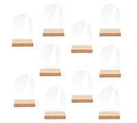 Hapihom 10 Pcs Wedding Table Numbers Acrylic Signs Holders, DIY Clear Arch Wedding Table Stands Holders For Centerpiece Decoration Reception Party Event Anniversary 4x5.5in+wooden base