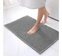 Hapihom 17x24in Waffle Bath Mat,Super Absorbent Non Slip Bath Rug With Tassels For Floor Breathable Square Modern Bath Mats Machine Washable