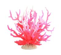 Hapihom Artificial Aquarium Plants, Simulation Silicone Ornament Artificial Coral Sea Tree Aquarium Fish Tank Landscaping Decoration pink white