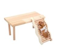 Hapihom Hamster Platform With Climbing Ladder, Wooden Small Pet Play Stand, Hamster Play Wooden Platform, Small Animals Activity Toy