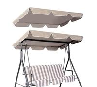 Hapihom Outdoor Patio Swing Chair Canopy Replacement Double Seater Porch Swing Seat Canopy Cover Garden Hammock Top Cover for Backyard Porch Garden Beige