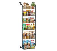 Hapihom Over Door Spice Rack,6layers Metal Hanging Door Storage Kitchen,Pantry Organizer Kitchen Spice Rack Can Organizer Wall Mount Spice Shelf Storage