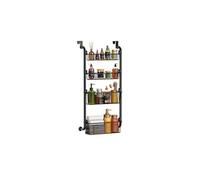 Hapihom Over Door Storage, 4-Tier Over The Door Organizer With Adjustable Basket, Metal Pantry Back of Door Storage And Organization, Kitchen Storage Spice Can Rack Organizer With Suction Cups