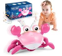 Hapikids Crawling Crab Toy, Baby Toys 6 to 12 Months Dancing Crab Toy for 1 2 3 Year Old Girls Gifts Tummy Time Crab Sensory Toy Sound Toys Baby Toys 0-6 Months 1st Birthday Gifts for Girls