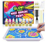 Hapikids Glow Water Marbling Paint for Kids, Arts and Crafts for Kids Age 6-12 Toys for 7-12 Year Old Girls Gift for 9 10 11 Year Olds Girls Boys Cra