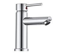 Hapilife Basin Taps Mixers Bathroom Sink Tap Chrome with UK Standard Hoses Single Lever Hot and Cold Mono Mixer Tap for Bathroom Basin Modern, Stainless Steel
