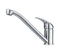 Hapilife Chrome Kitchen Tap Single Lever Kitchen Mixer Taps 1 Hole Long Spout Monobloc Brass Low Arc Faucet 360° Swivel Spout Sink Mixer Tap Top Lever