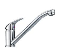 Hapilife Kitchen Sink Mixer Tap Single Lever with Long Swivel Spout Monobloc Faucet Solid Brass Body Chrome Mini Kitchen Mixer Taps 1 Hole in Small Size for Caravan Compact Narrow Space
