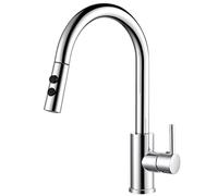 Hapilife Kitchen Taps with Pull Out Spray Chrome Single Lever Kitchen Sink Mixer Tap Monobloc Pull Down Mixer Taps for Kitchens with Dual Function Sprayer Single Handle Mono Convenient Faucet