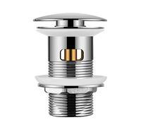 Hapilife Pop Up Waste for Bathroom Sink Modern Basin Waste Chrome Click Clack Sprung Plug Waste for Basin Slotted with Overflow