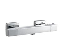 Hapilife Square Thermostatic Bar Shower Mixer Modern Chrome Valve, Only 1 Outlet(Suitable for Handheld Shower), Hot & Cold Water Mixer Constant Temperature Control for Bathroom