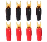 HAPINARY 0ga Spade Fork Adapters Connectors Versatile Use and 4 Pairs with Iron and Plastic Material, Reliable Connection for Speaker Wire Cable for Audio Modification Projects
