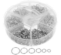 HAPINARY 1 Box Metal Jump Rings for Jewelry Making Open Connecting Circles for Earrings Bracelets Necklaces DIY Craft Accessories White K Plated Box for Repair and
