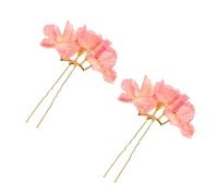 HAPINARY 1 Pair Elegant Flower Hair Pins for Bride Timeless Vintage Hair Accessories with Pearl Detail for Weddings and Traditional Styles Gradient
