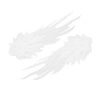 HAPINARY 1 Pair of Elegant Angel Wing Embroidered Patches for Clothes Sewing Appliques, White Polyester Yarn Decorative Applique, Small and Compact Design for DIY Crafts and Personal Use