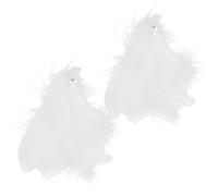 HAPINARY 1 Pair White Fiber Plume Hair Clips for Women and Brides, Retro Elegance Style with Secure Placement and Clip-on Design, for Performances and Special Occasions