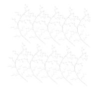 HAPINARY 10 Bunches Artificial Acrylic Flower Stems with Bead Drops, Decorative White Faux Flower Branches for Wedding Layout Decor and DIY Crafts, Realistic Visual Effects, Will Not