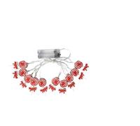 HAPINARY 10 Lights Red Lollipop Candy Design LED String Lights, Metal Material, Reusable and Easy to Install, for Party and Outdoor Scenes Decoration