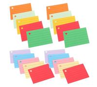 HAPINARY 1000Pcs 7.4X5.1Cm Ruled English Word Index Cards A8 Size Multi-Colour Flashcards with Hole Punch for Study and Revision Portable Note Cards for Students